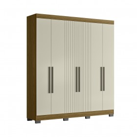 Guarda Roupa Dakota 6 Portas Freijo Frj Ac Off White Ac - Olivar Móveis