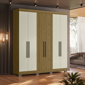 Guarda Roupa Dakota 6 Portas Freijo Frj Ac Off White Ac Freijo Frj Ac - Olivar Móveis
