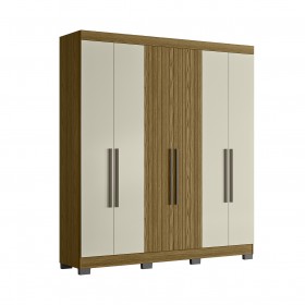 Guarda Roupa Dakota 6 Portas Freijo Frj Ac Off White Ac Freijo Frj Ac - Olivar Móveis