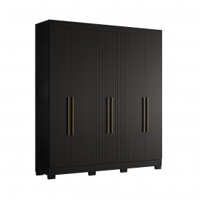 Guarda Roupa Dakota 6 Portas Preto - Olivar Móveis