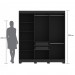 Guarda Roupa Dakota 6 Portas Preto - Olivar Móveis