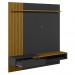 Painel Decor Ripado P/Tvs Até 65 Polegadas C/ Nicho Suspenso 180cm Preto/Cedro - Olivar Móveis