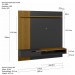 Painel Decor Ripado P/Tvs Até 65 Polegadas C/ Nicho Suspenso 180cm Preto/Cedro - Olivar Móveis