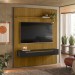 Painel Duetto Ripado P/Tvs Até 65 Polegadas C/Nicho Suspenso 180cm Cedro/Preto - Olivar Móveis