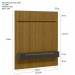 Painel Duetto Ripado P/Tvs Até 65 Polegadas C/Nicho Suspenso 180cm Cedro/Preto - Olivar Móveis