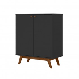 Sapateira Retrô Versalhes 50 2 Portas 10 Prateleiras Preto - Olivar Móveis