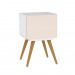 Kit Mesa de Cabeceira Retrô 2 Gavetas Branco - Olivar Móveis