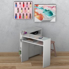 Mesa Manicure L Duas Portas Branco - Olivar Móveis