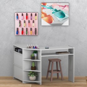 Mesa Manicure L Duas Portas Branco - Olivar Móveis