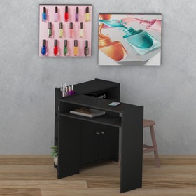 Mesa Manicure L Duas Portas Preto - Olivar Móveis