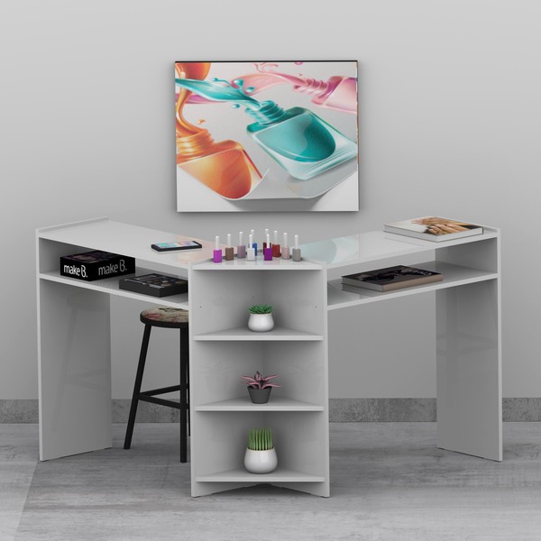 Mesa Manicure L Simples Branco - Olivar Móveis