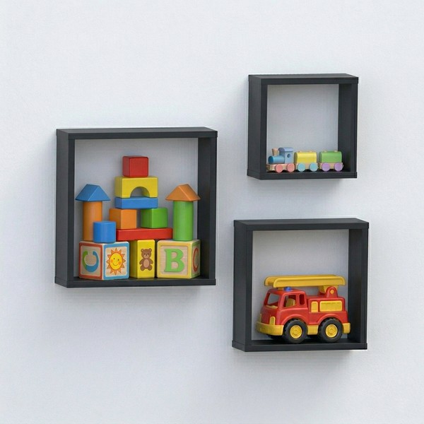 Conjunto Nichos Decorativo  Preto - Olivar Móveis