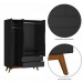 Guarda Roupa Retro Alpi 3 Portas 2 Gavetas Preto - Olivar Móveis