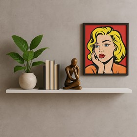 Prateleira Suspensa Uno Line P/Decoração de Ambientes Sala de Estar Quarto Cozinha 135cm Branco - Olivar Móveis