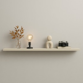 Prateleira Suspensa Uno Line P/Decoração de Ambientes Sala de Estar Quarto Cozinha 135cm Off White - Olivar Móveis