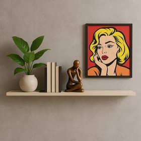 Prateleira Suspensa Uno Line P/Decoração de Ambientes Sala de Estar Quarto Cozinha 135cm Off White - Olivar Móveis