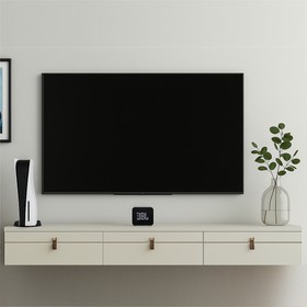 Rack Suspenso Line P/ Tvs Até 65 Polegadas 180cm 3 Portas Off White Bege - Olivar Móveis