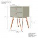 Mesa de Cabeceira Retro Metal Bled 2 Gavetas Off White - Olivar Móveis