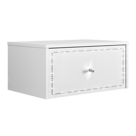 Mesa de Cabeceira Suspensa Strass 50cm Branco Ac - Olivar Móveis