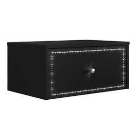 Mesa de Cabeceira Suspensa Strass 50cm Preto Ac - Olivar Móveis