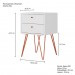 Mesa de Cabeceira Retro Metal Bled 2 Gavetas Branco - Olivar Móveis