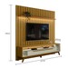 Rack Duo Pés Madeira e Painel Ripado com Led London 177cm TV 70 Polegadas Cedro/Off White – Olivar Móveis