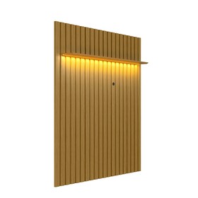 Painel Ripado com Led 177x218 P/ TV 70 Polegadas London Cedro - Olivar Móveis