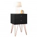 Mesa de Cabeceira Retro Metal Bled 2 Gavetas Preto - Olivar Móveis