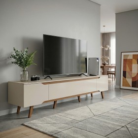 Rack Retrô Shop 2,18m para TV 70" Off White/Cedro – Moderno, Aconchegante e de Alta Qualidade