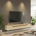 Rack Suspenso Slim Curvo 160cm para TV Até 55” Moderno Luxo com Portas Basculantes Off White Cedro - Olivar Móveis