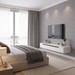 Rack Suspenso Slim Curvo 160cm para TV Até 55” Moderno Luxo com Portas Basculantes Branco Cedro - Olivar Móveis
