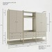 Guarda-Roupa Closet Modulado Casal 6 Gavetas 3 Cabideiros Estrutura Metalica 250cm Olivar Off White