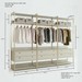 Guarda-Roupa Closet Modulado Casal 6 Gavetas 3 Cabideiros Estrutura Metálica 250cm Olivar Off White