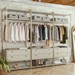 Guarda-Roupa Closet Modulado Casal 6 Gavetas 3 Cabideiros Estrutura Metálica 250cm Olivar Off White