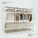 Guarda-Roupa Closet Modulado Casal 6 Gavetas 3 Cabideiros Estrutura Metálica 250cm Olivar Off White