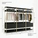 Guarda-Roupa Closet Modulado Casal 6 Gavetas 3 Cabideiros Estrutura Metálica 250cm Olivar Preto