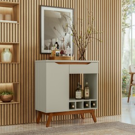 Aparador Retro Adega Toquio 1 Porta 1 Gaveta Off White - Olivar Móveis