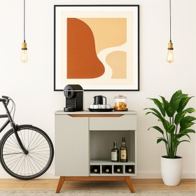 Aparador Retro Adega Toquio 1 Porta 1 Gaveta Off White - Olivar Móveis