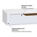 Rack Suspenso Slim Curvo 220cm para TV Até 70” Moderno Luxo Mdp/Mdf com Portas Basculantes Branco Cedro - Olivar Móveis