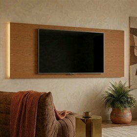 Painel para TV Até 70 Polegadas com Led 2,20m Shop Cedro Frj Ac - Olivar Móveis