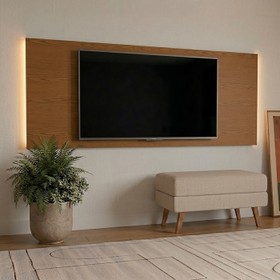 Painel para TV Até 70 Polegadas com Led 2,20m Shop Cedro Frj Ac - Olivar Móveis