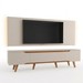 Rack Retrô com Painel para TV Até 70 Polegadas com Led 2,20m Shop - Off White/Off White