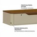 Rack Suspenso Slim Curvo 220cm para TV Até 70” Moderno Luxo com Portas Basculantes Cedro Off White - Olivar Móveis