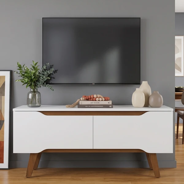 Rack Shop 1120mm Branco Ac Cedro Frj Ac - Olivar Móveis