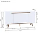 Buffet Retrô Shop 4 Portas Aparador para Sala de Jantar Cozinha Branco Cedro Olivar