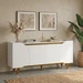 Buffet Retrô Shop 4 Portas Aparador para Sala de Jantar Cozinha Branco Cedro Olivar