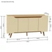 Buffet Retrô Shop 4 Portas Aparador para Sala de Jantar Cozinha Cedro Off White Olivar