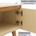 Rack Curvo Bali 218cm 4 Portas para TV Até 70 Polegadas Off White/Cedro