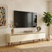 Rack Curvo Bali 218cm 4 Portas para TV Até 70 Polegadas Off White/Cedro