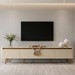 Rack Curvo Bali 218cm 4 Portas para TV Até 70 Polegadas Off White/Cedro
